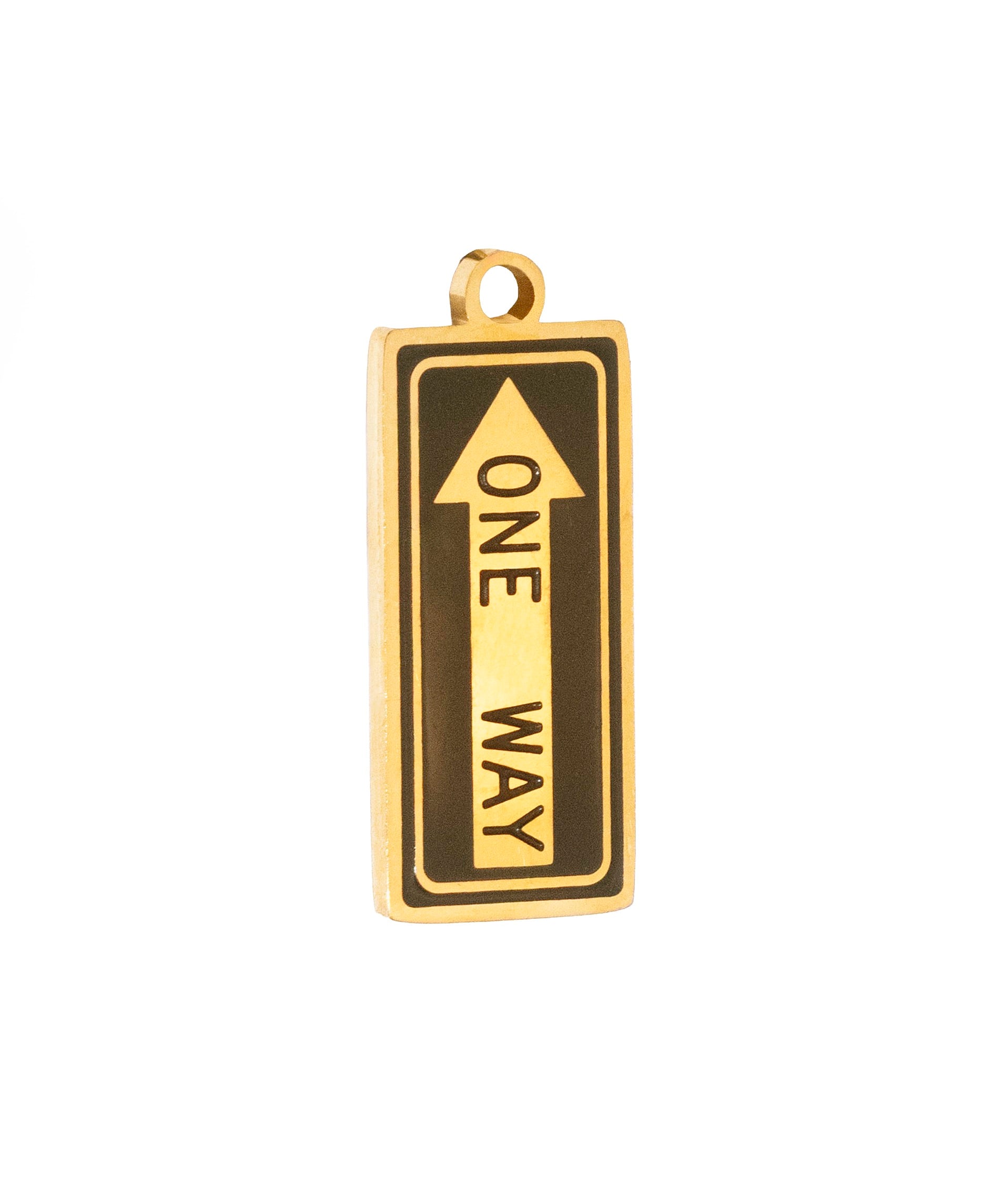 Gold One Way Sign (Black)