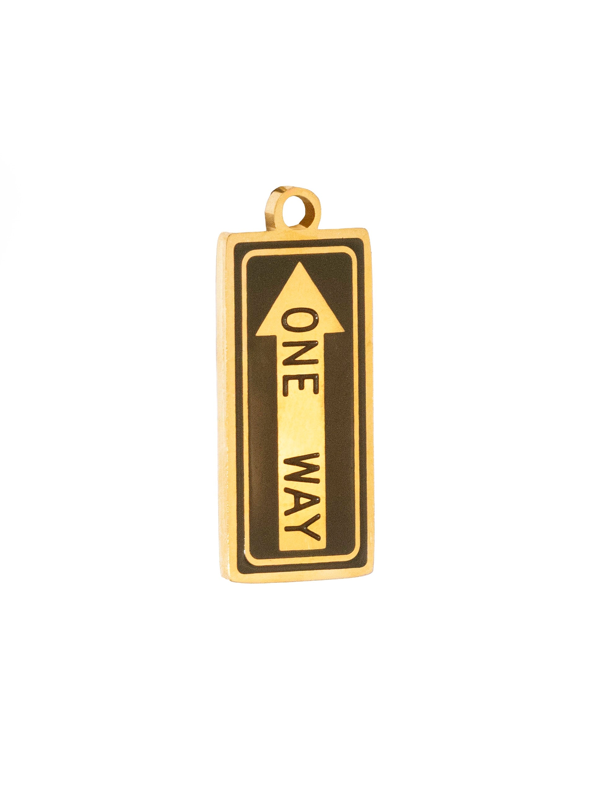 Gold One Way Sign (Black)