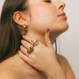 Double Sphere Polished Gold Open Ring