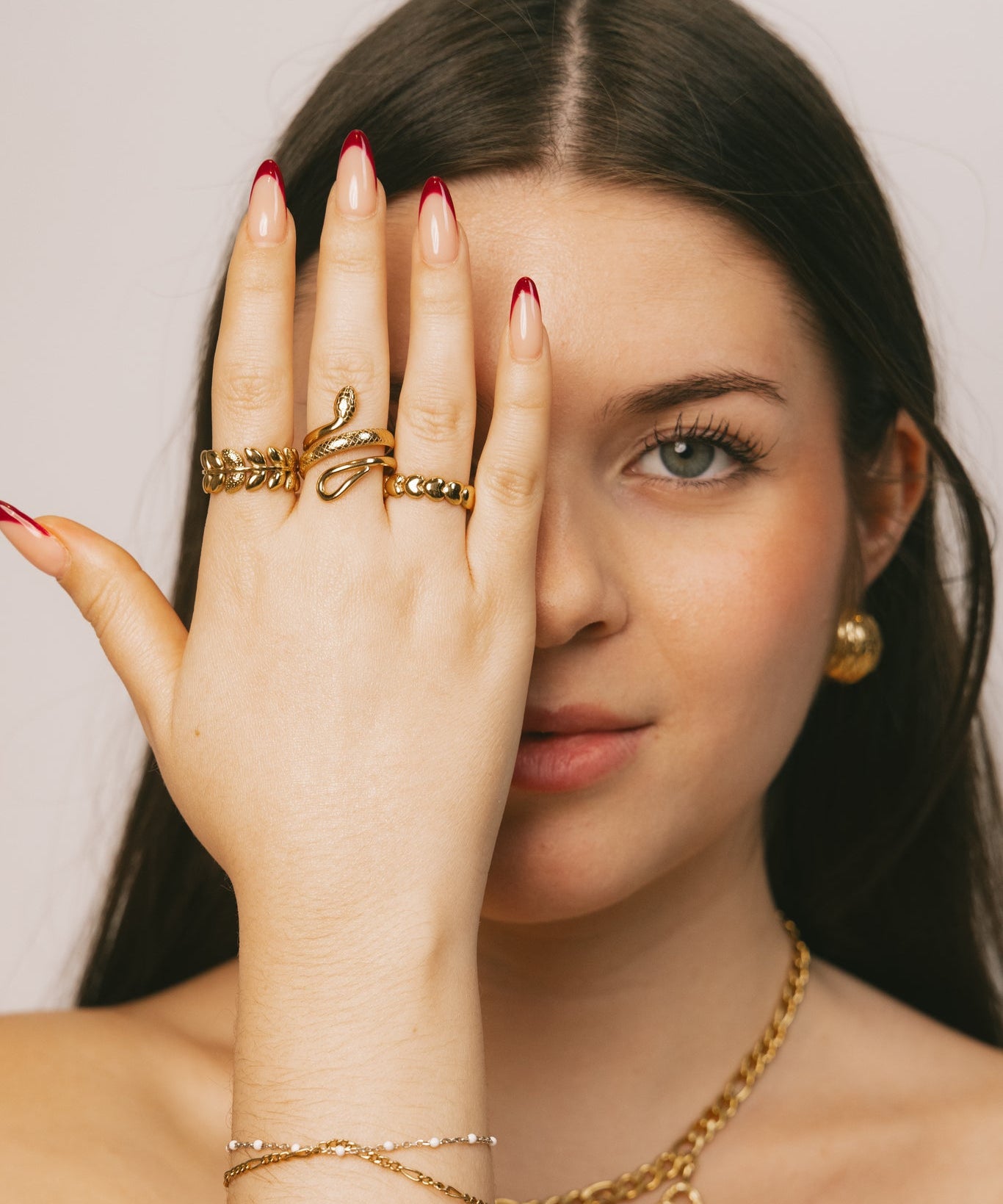 Coiled Serpent Textured Gold Wrap Ring