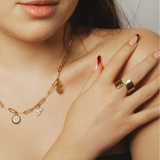 Wide Brushed-Texture Gold Open Band Ring
