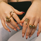 Fluid Molten Gold Open Bypass Ring
