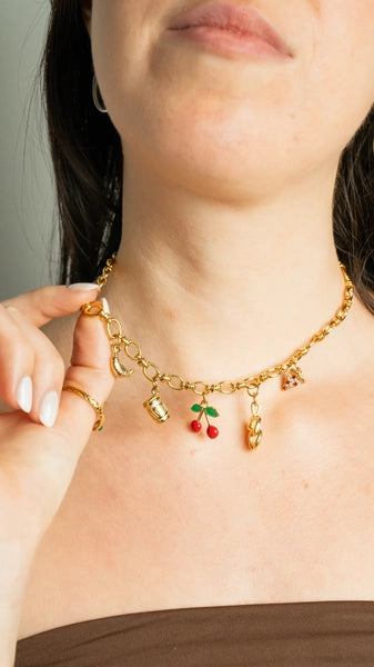 Cravings Gold Charm Necklace