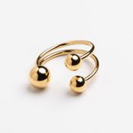 Gold triple ball open ring