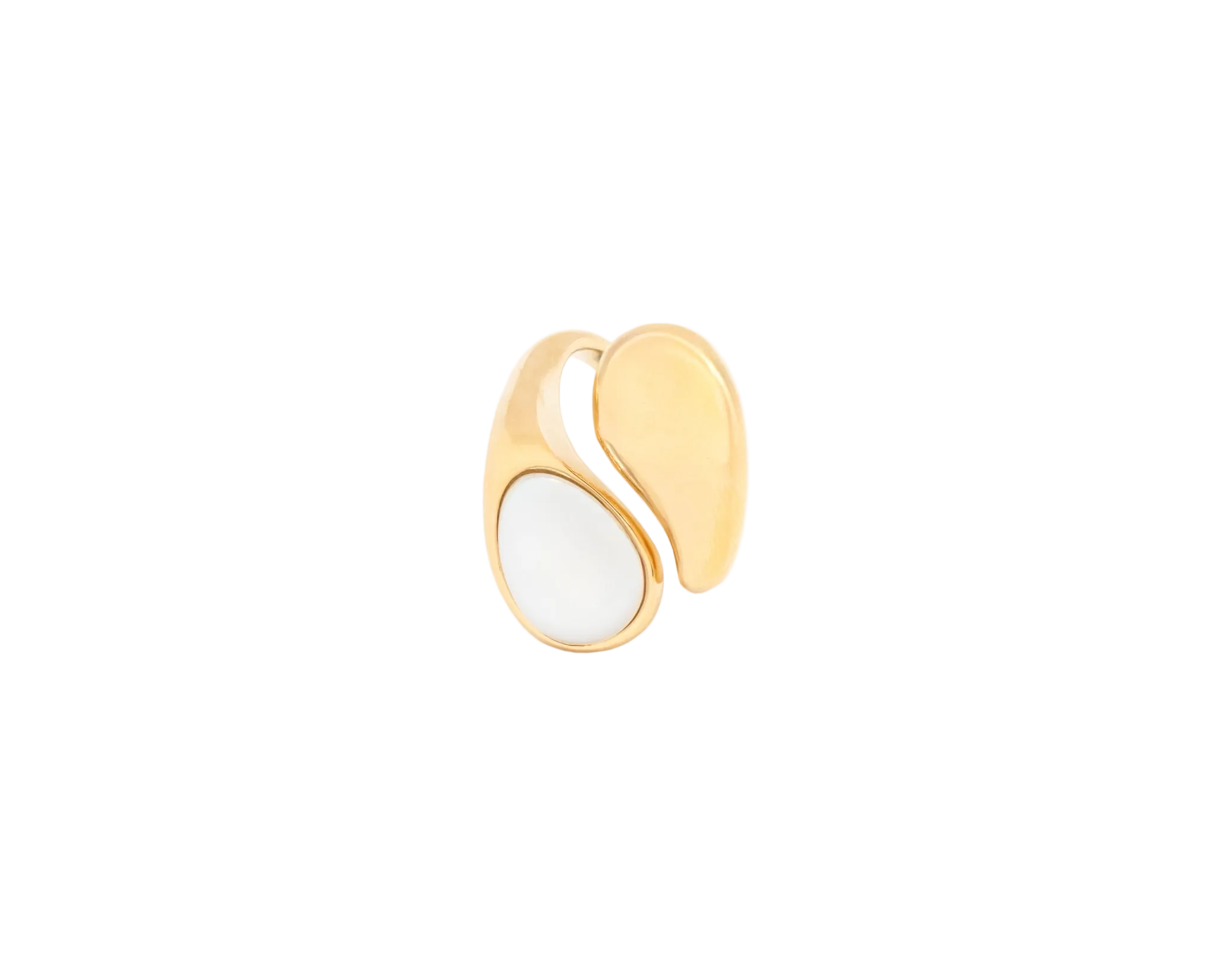 Pearl Teardrop Bypass Wrap Ring