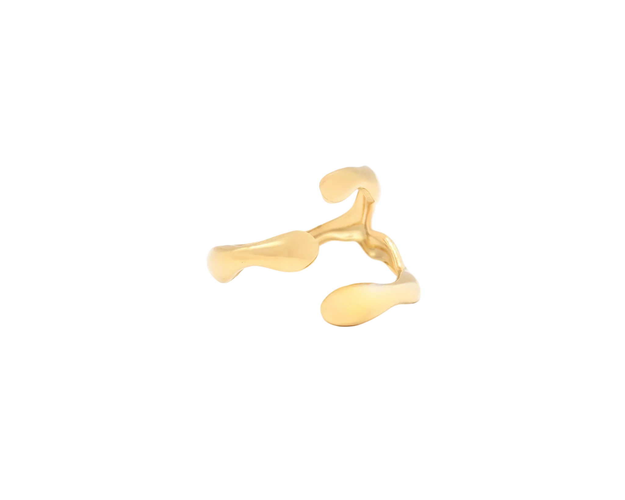 Fluid Molten Gold Open Bypass Ring