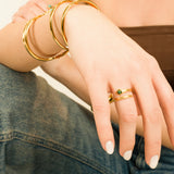 Serpent Gold Wrap Ring with Emerald Crystal