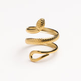 Coiled Serpent Textured Gold Wrap Ring