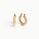 Cecilia Earring - Pearl Hoop Earring