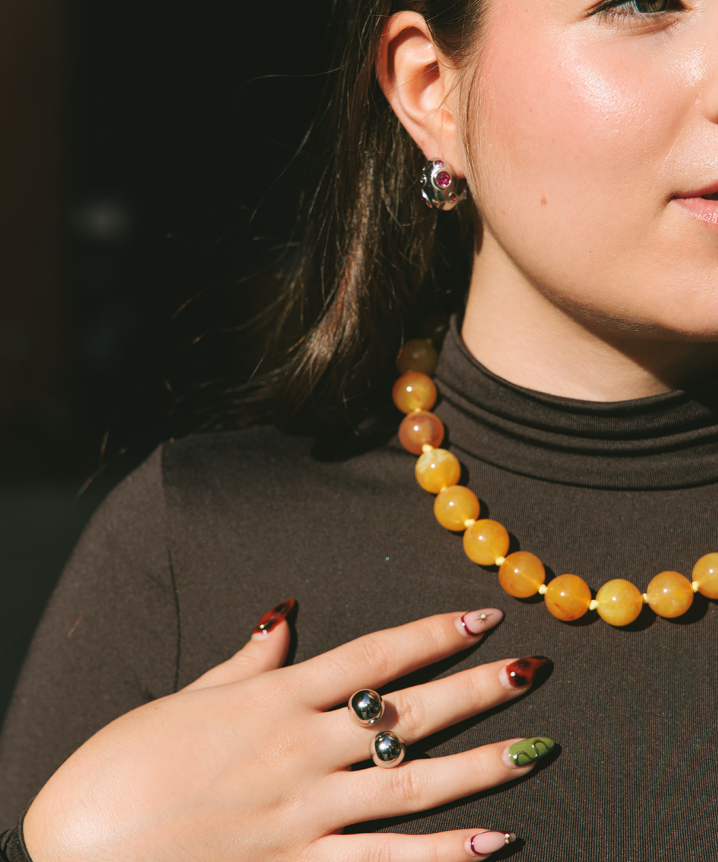 Adella Earrings - Colorful Zircon Bubble Hoop Gold Plated