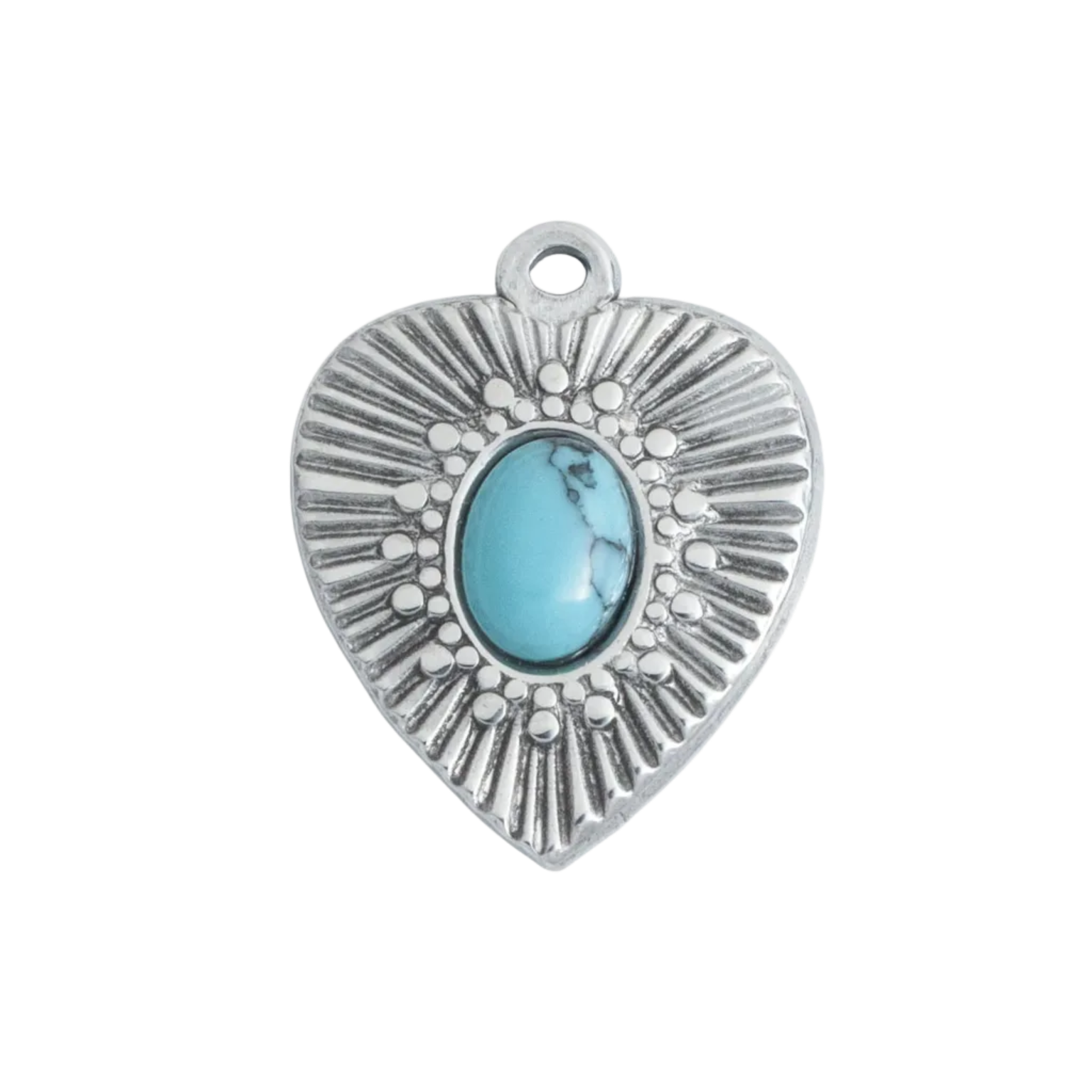Silver Turquoise Heart