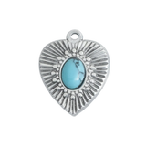 Silver Turquoise Heart