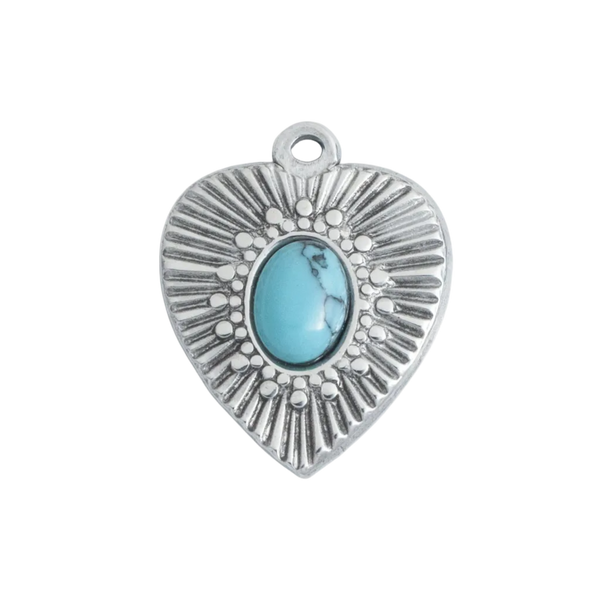 Silver Turquoise Heart
