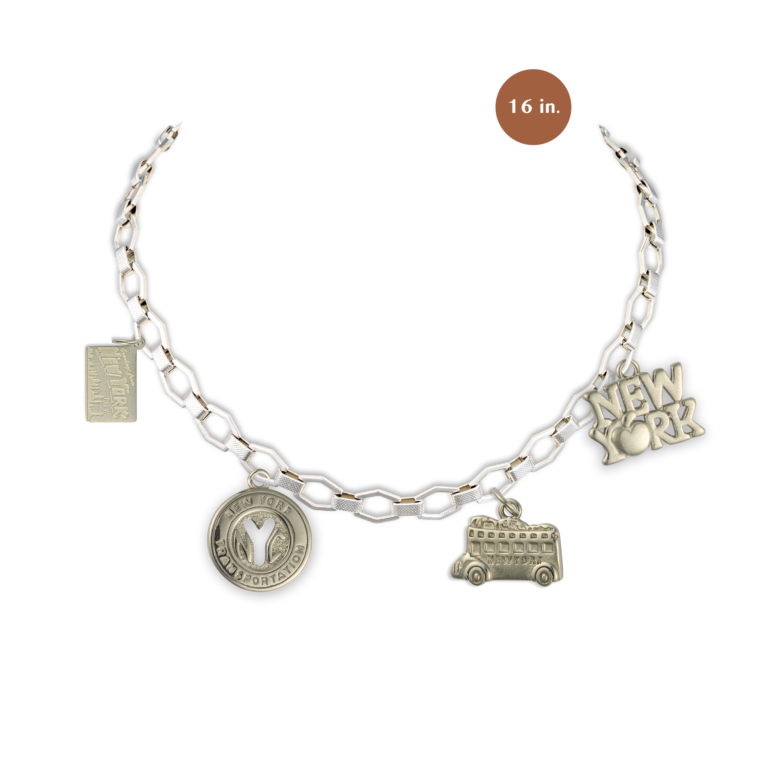 Welcome to NY Silver Necklace