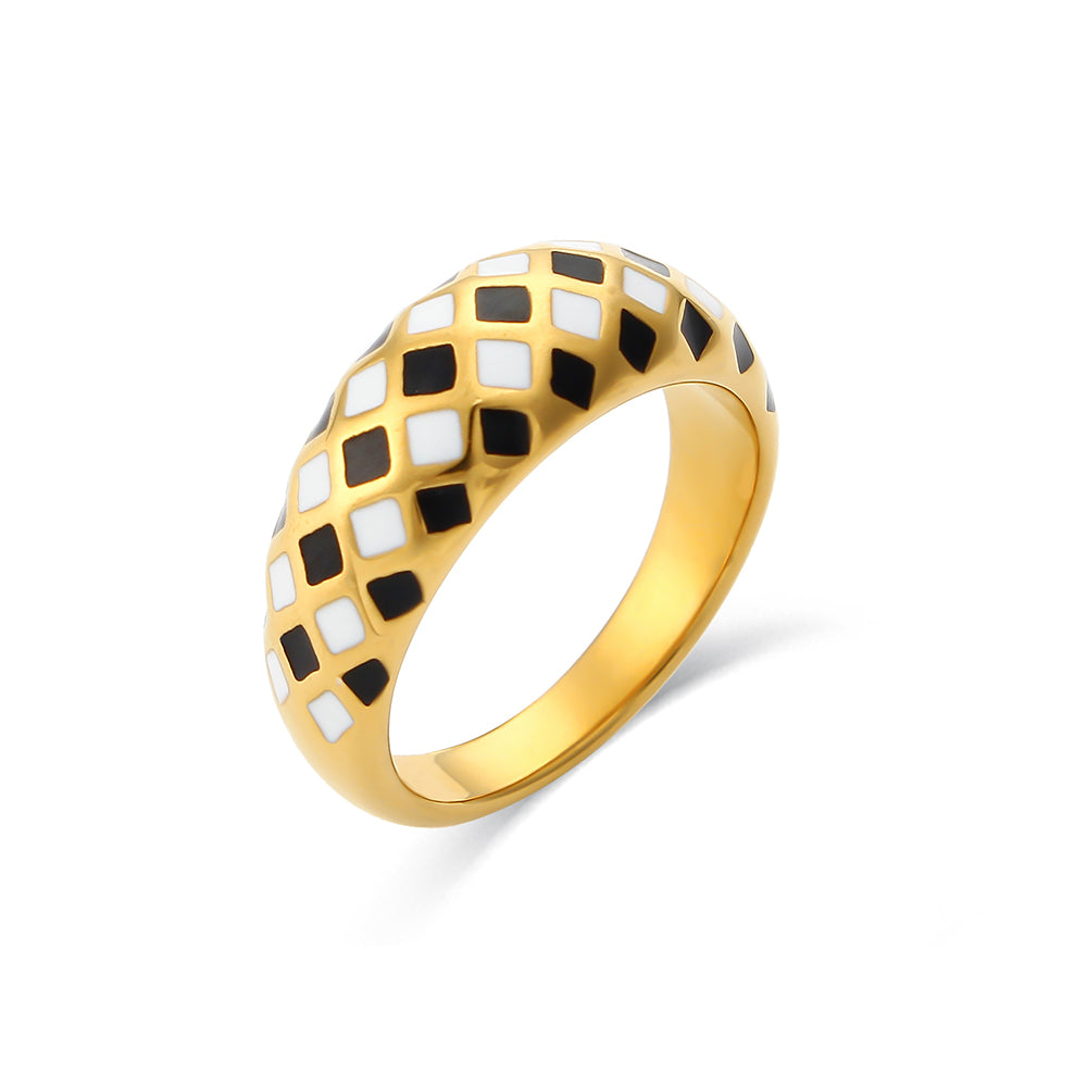 Sienna Ring - 18k Gold Plated Ring (Black)