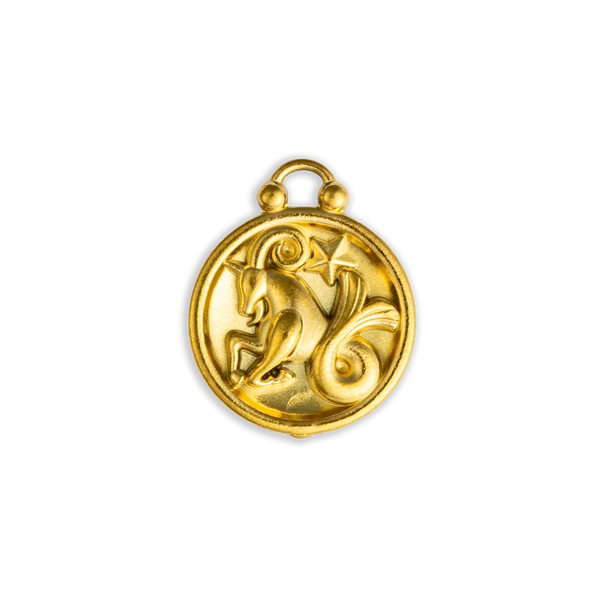 Gold Capricorn Circle