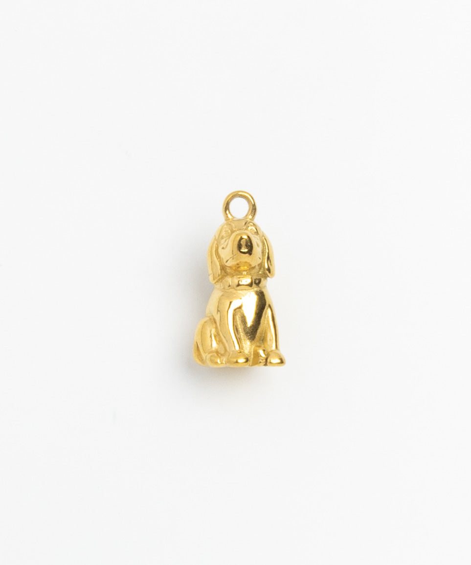 Gold Charm Sitting Puppy