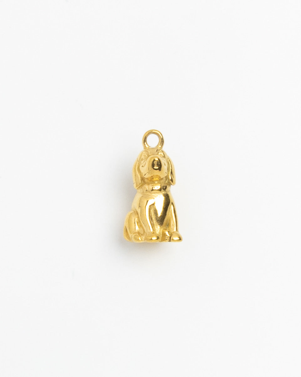 Gold Charm Sitting Puppy