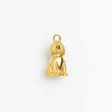 Gold Charm Sitting Puppy