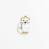 Gold Charm White Cat