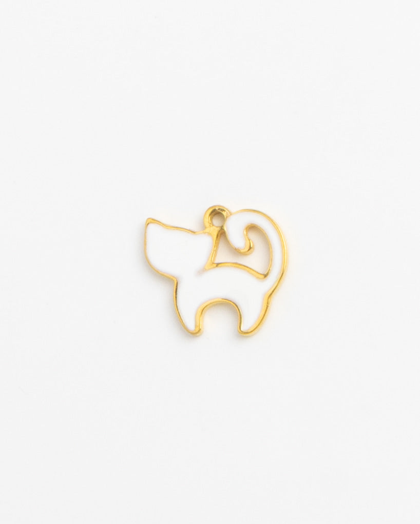Gold Charm White Cat III