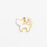 Gold Charm White Cat III
