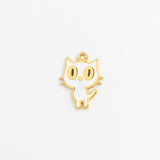 Gold Charm White Cat
