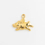 Gold Charm Flying Pig