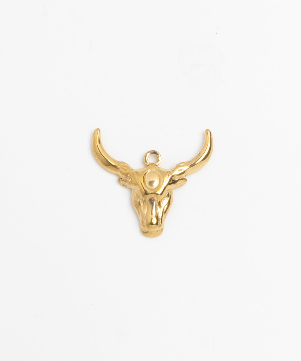 Gold Charm Bull Skull