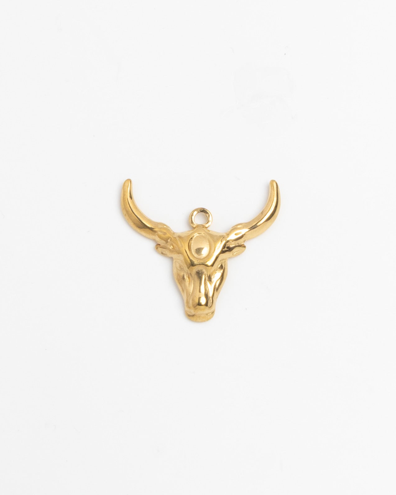 Gold Charm Bull Skull