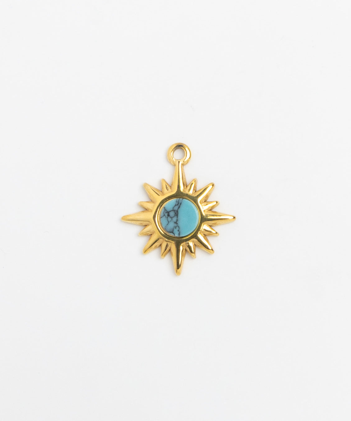 Gold Charm Turquoise Star