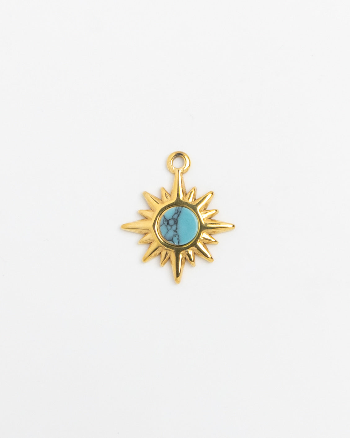 Gold Charm Turquoise Star