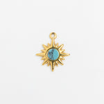 Gold Charm Turquoise Star