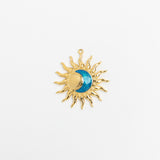 Gold Charm Sun and Moon