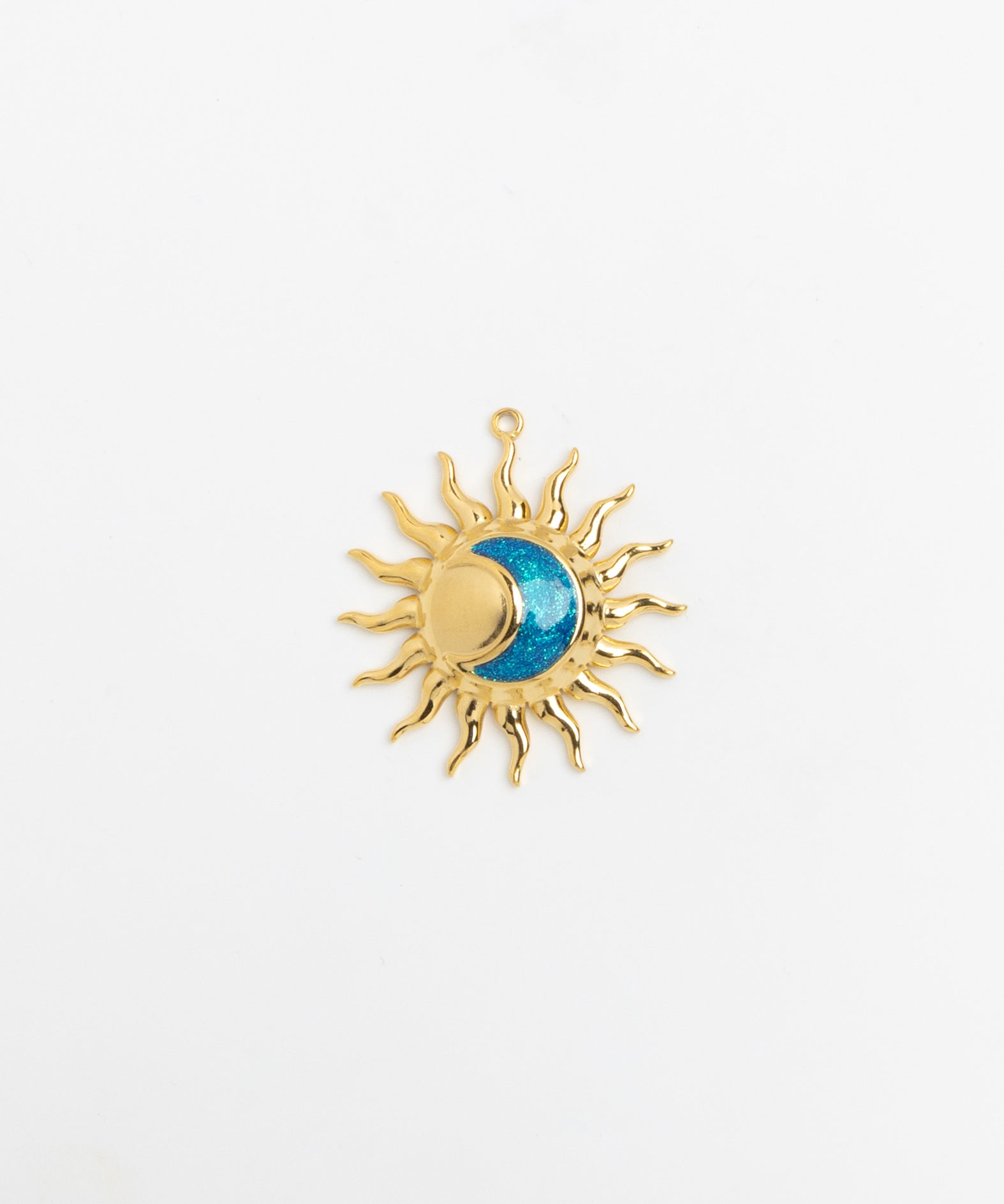 Gold Charm Sun and Moon