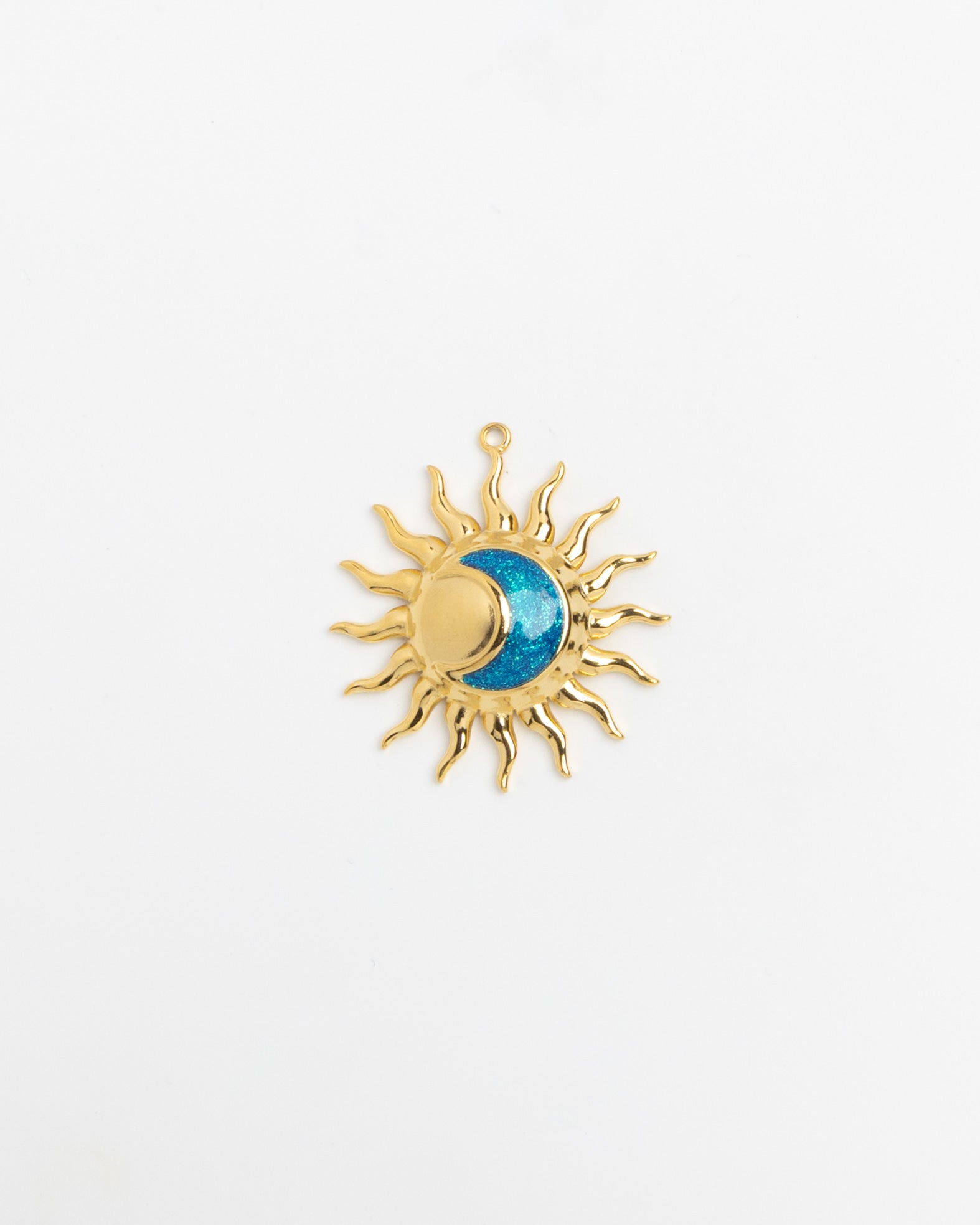 Gold Charm Sun and Moon