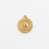 Gold Charm Sun Medallion