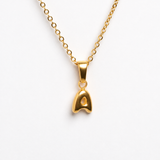 Gold Bubble Letter Necklace