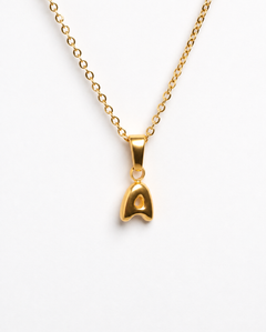 Gold Bubble Letter Necklace