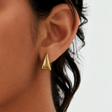 Gold Triangle Stud Earrings