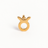 Gold Taurus Zodiac Cursive Pendant