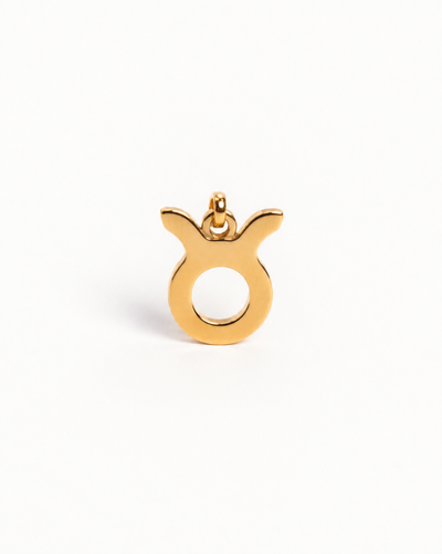 Gold Taurus Zodiac Cursive Pendant