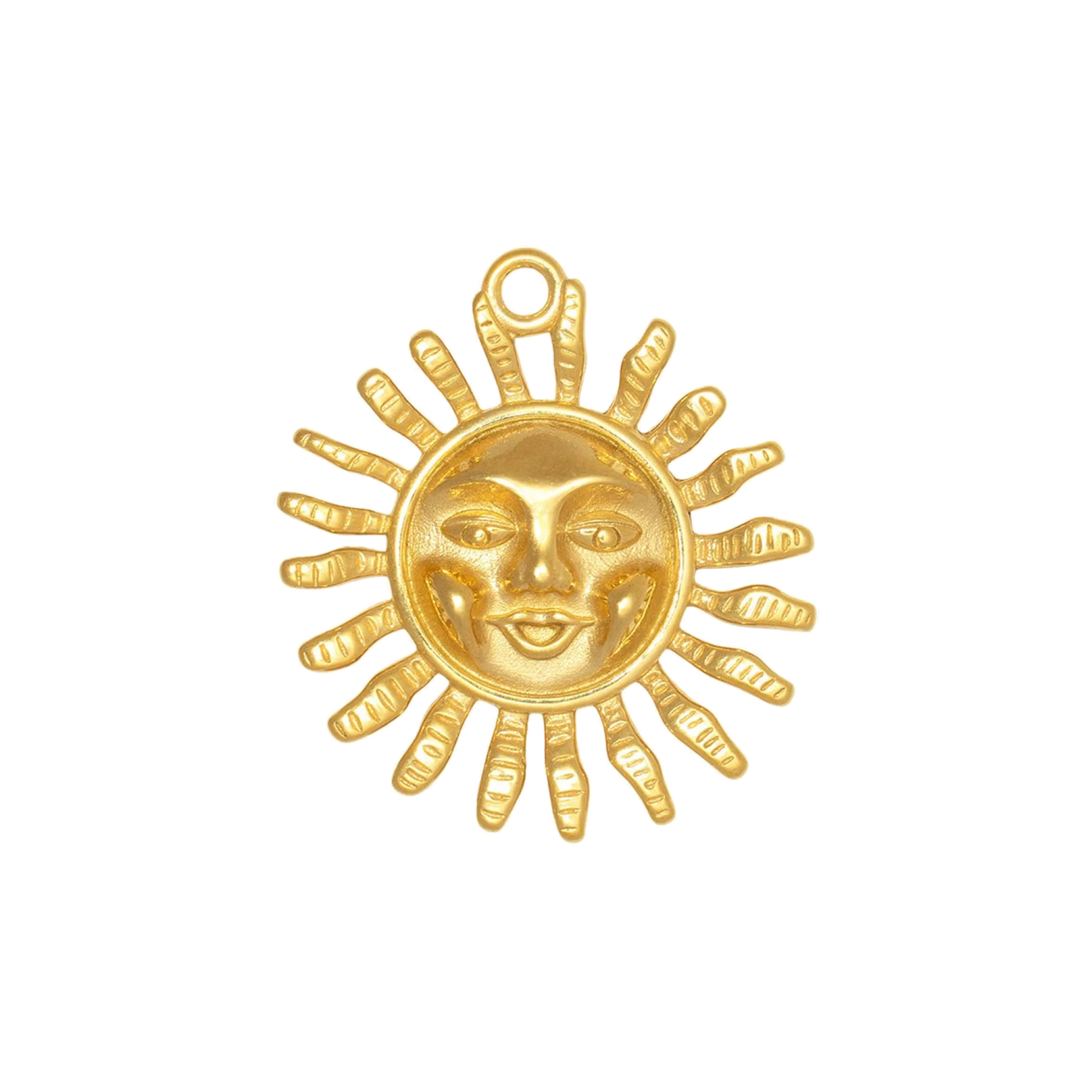 Gold Charm Sun Face