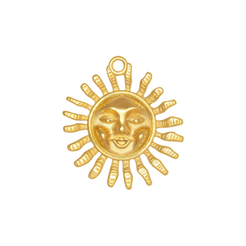 Gold Charm Sun Face