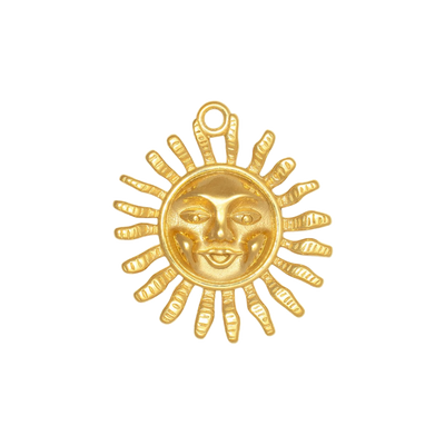 Gold Charm Sun Face
