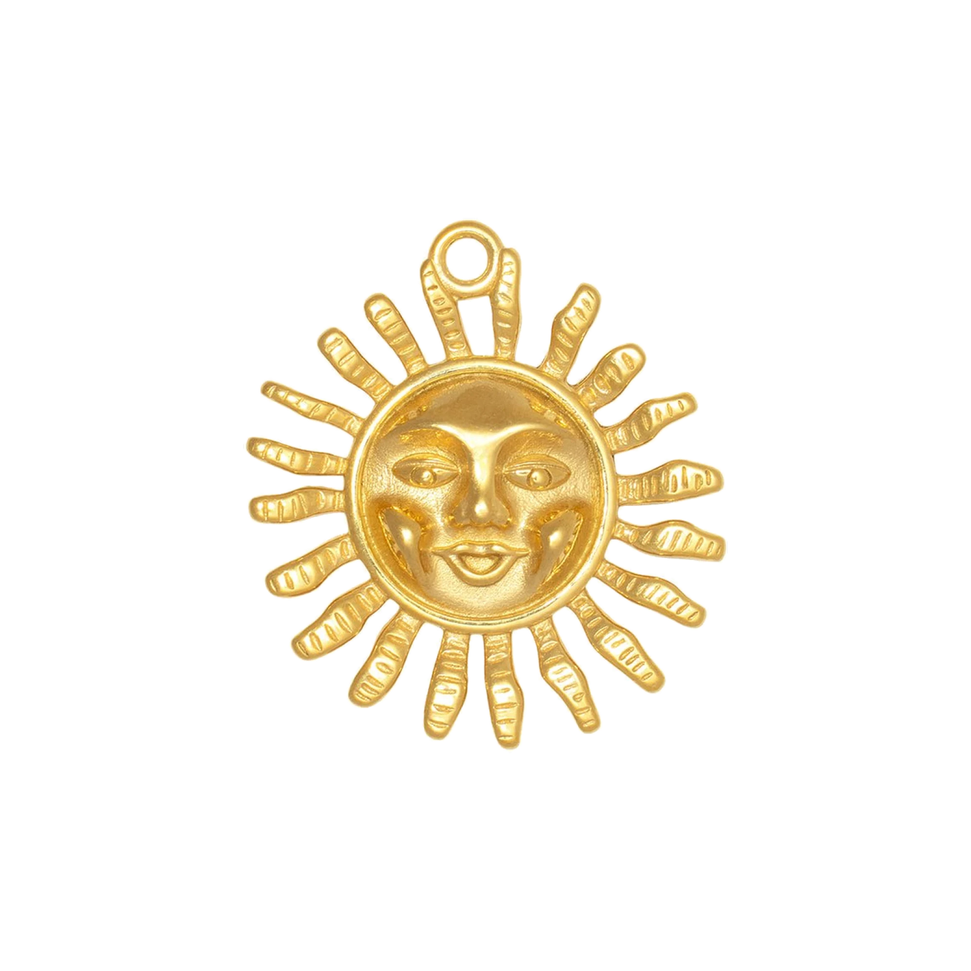 Gold Charm Sun Face