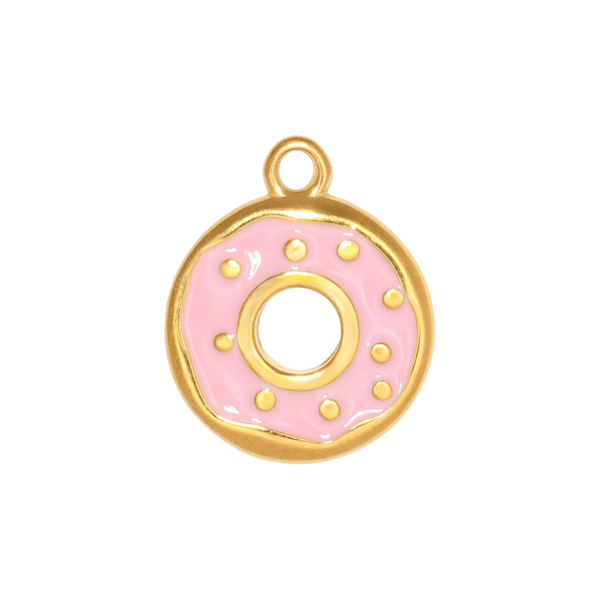 Gold Charm Pink Donut