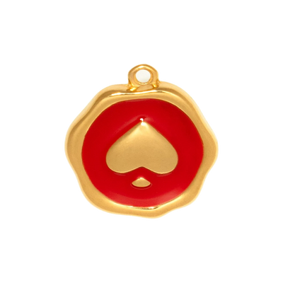 Gold Charm Heart Seal Coin