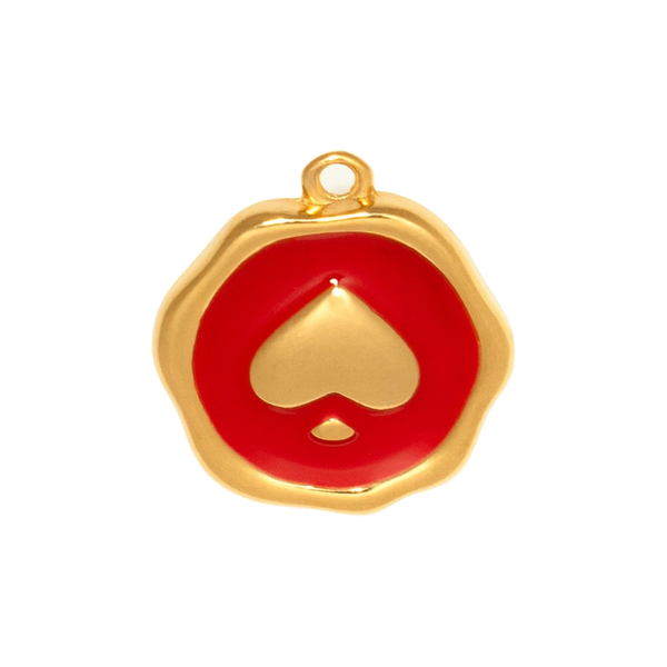 Gold Charm Heart Seal Coin
