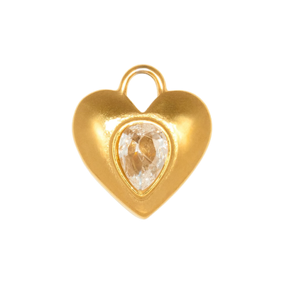 Gold Charm Crystal Heart